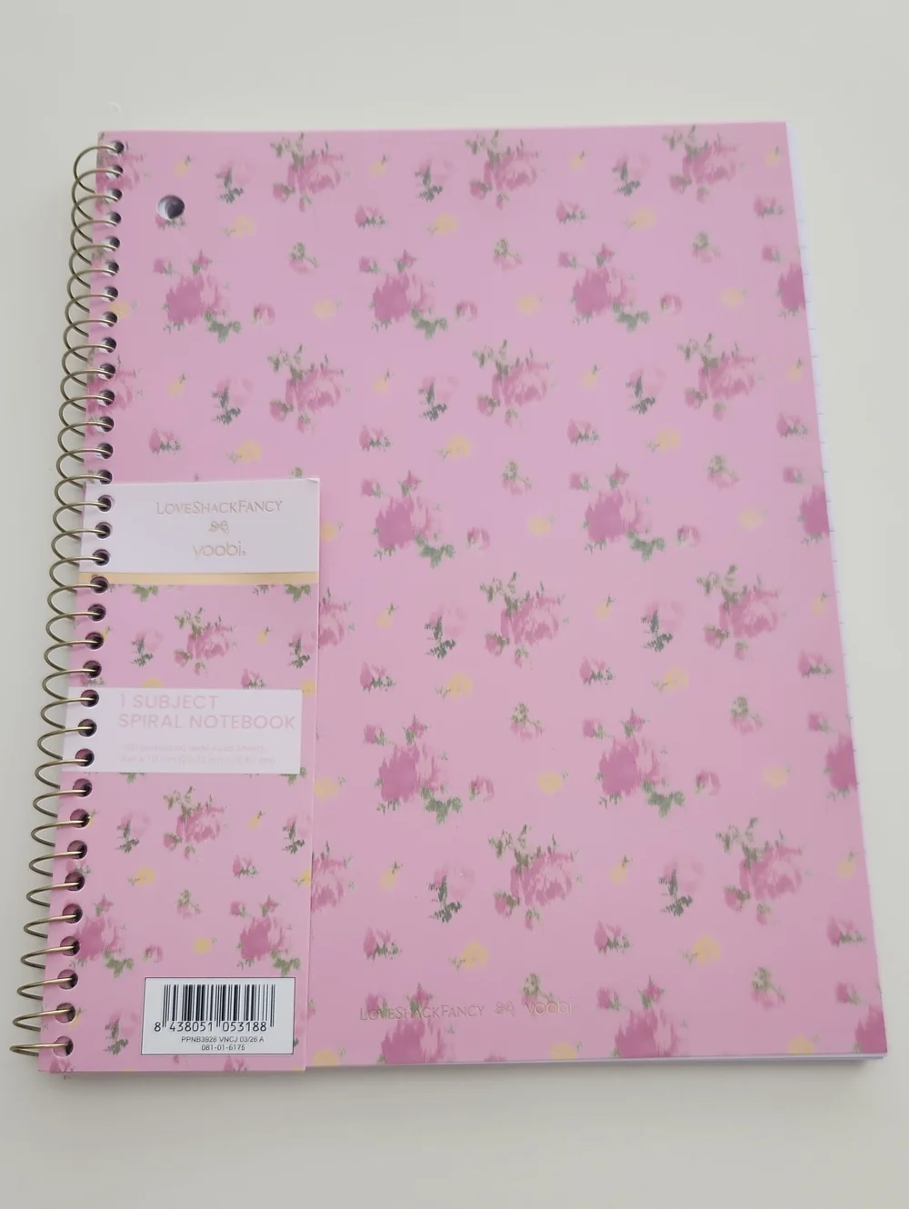 LoveShackFancy x Target - Yoobi Pink Rose Wide Ruled Notebook New